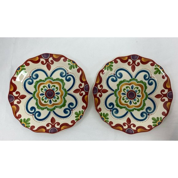 Lot Of 2 ~ PIER 1 "Global Medallion"  Ivory Earthe - Picture 2 of 8